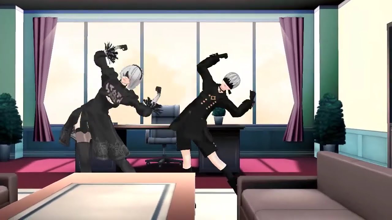 【 MMD】 Chika Dance 2B x 9S (audio removed due to copyright issues)