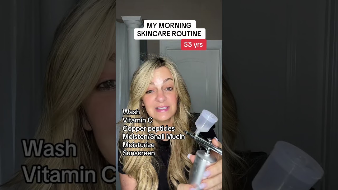 My current morning skincare lineup of products #amskincare #morningskincareroutine #matureskin #anti