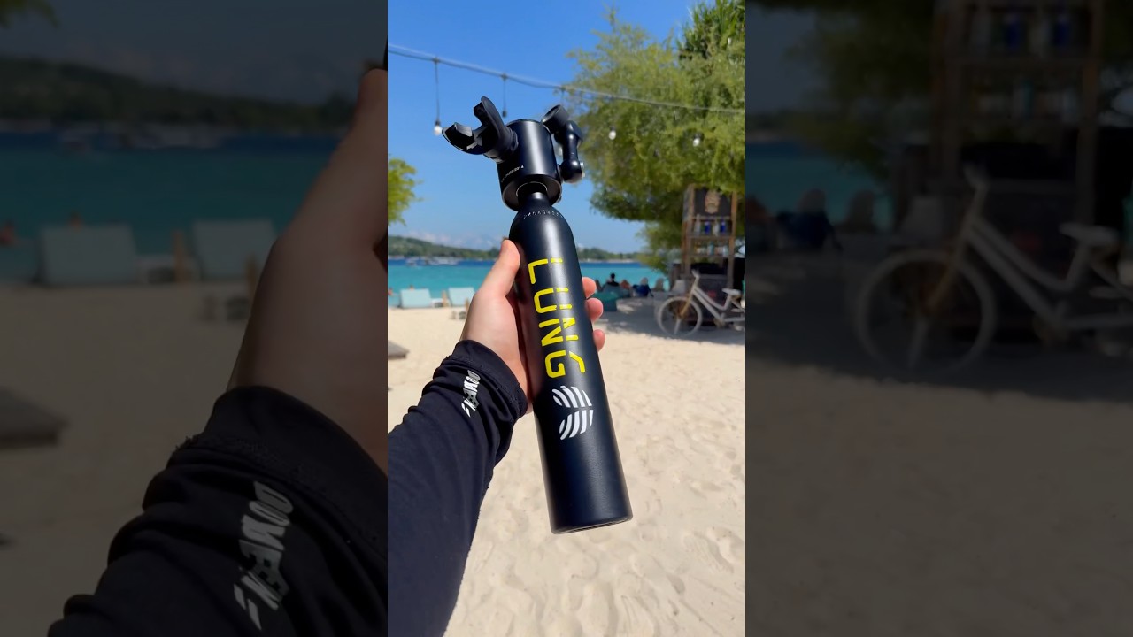 The refillable mini air tank is here! 😍 #fyp #beach #summer #ocean #snorkelling #diving #lungtank