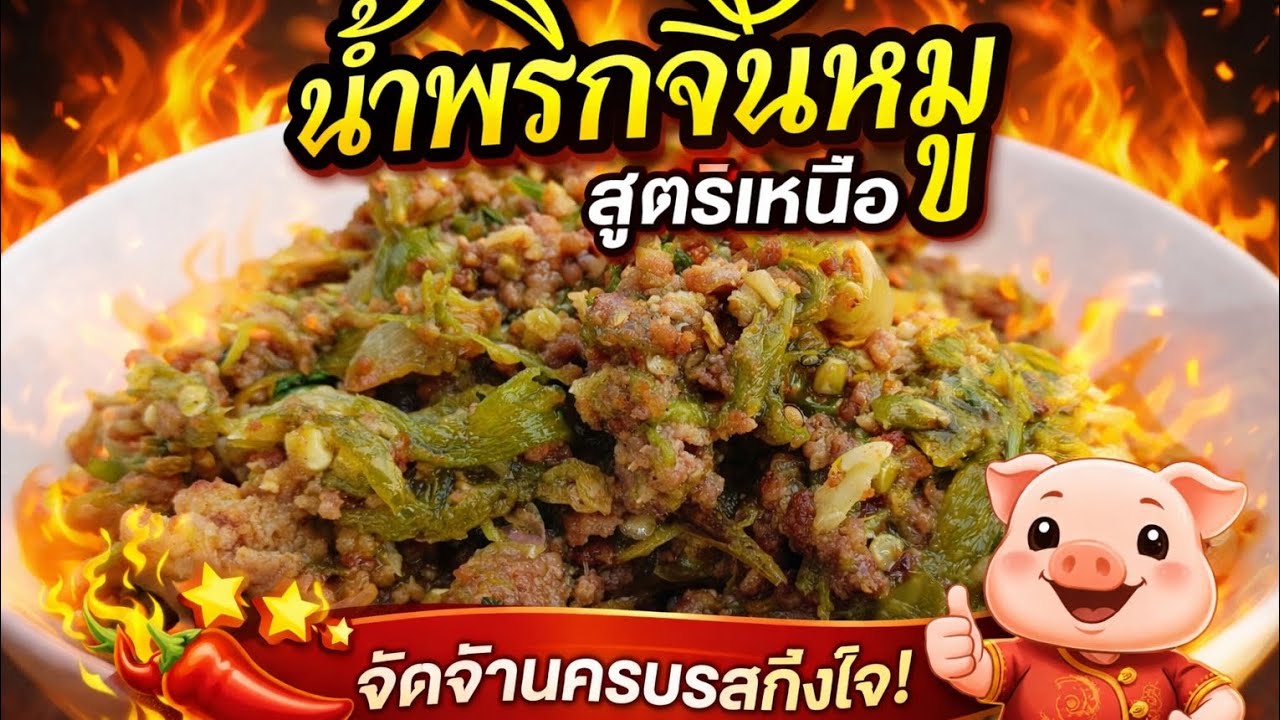 น้ำพริกจิ้นหมู สูตรเหนือแท้ วิธีทำง่าย หอมพริกคั่ว แซ่บนัว กินข้าวเหนียวฟิน | PongYui Channel