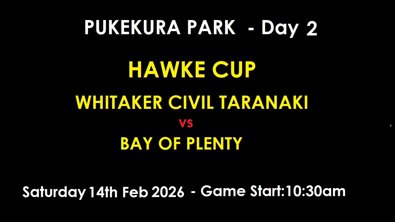 Pukekura Park -  Hawke Cup - Whitaker Civil Taranaki vs Hawke's Bay - DAY 3 - 1st FEB 2026