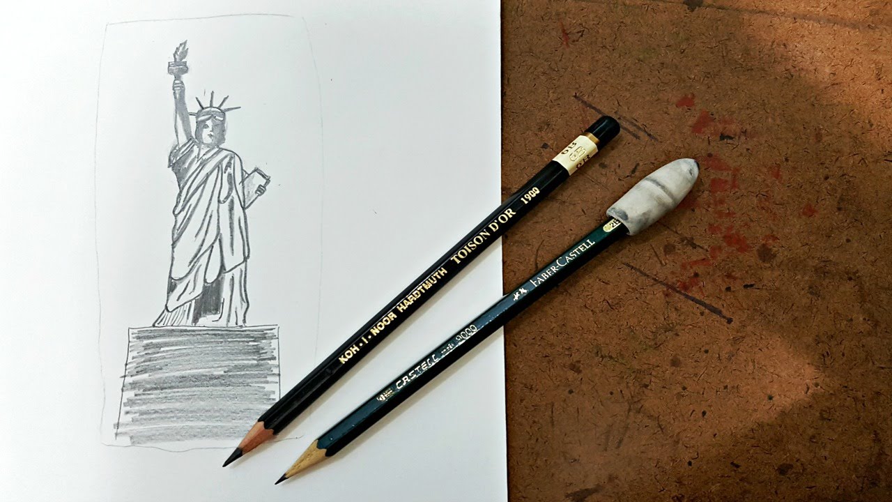 Como desenhar a Estátua da Liberdade muito fácil / Statue of Liberty easy mode | Julia Maciel