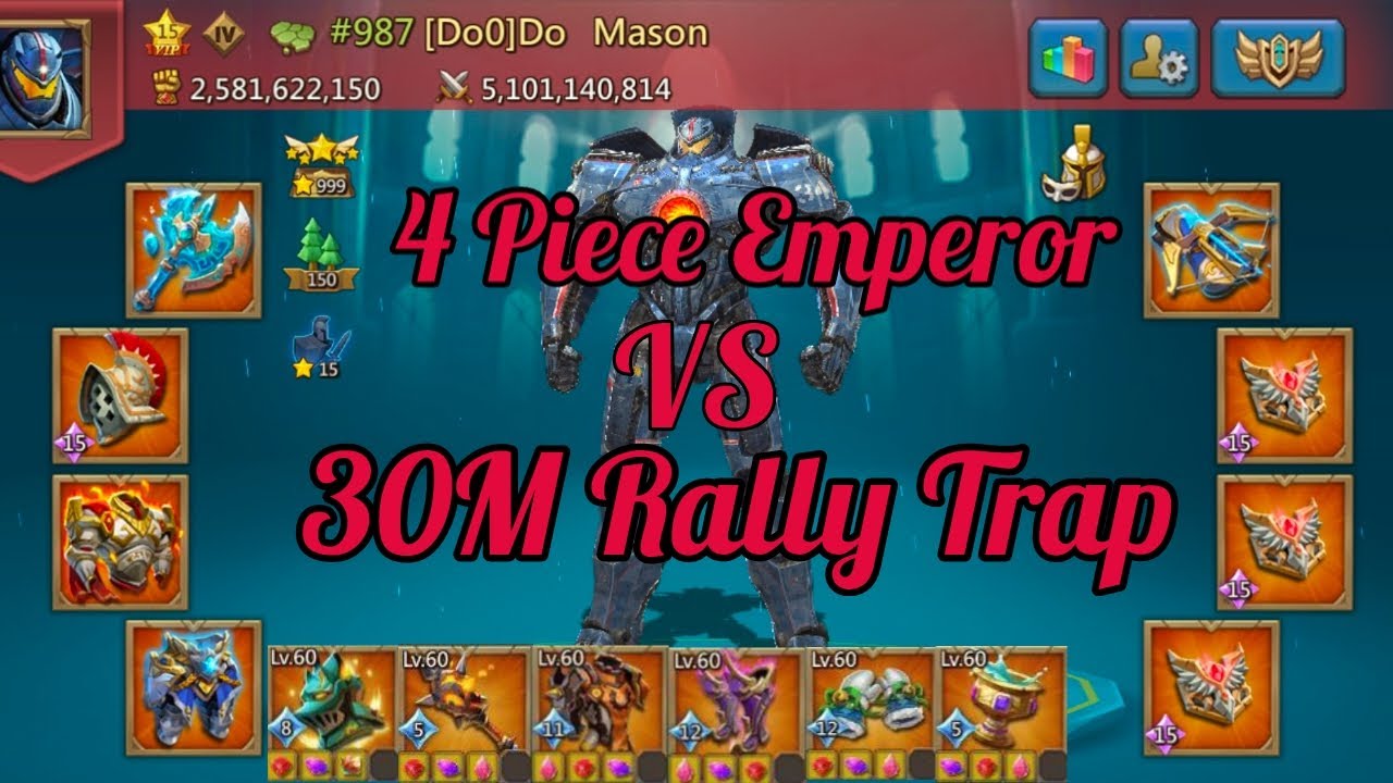 KVK 4 Back to Back Rallies on my Rally Trap with 30m troops Pure T5 Rallies can I take? Lordsmobile