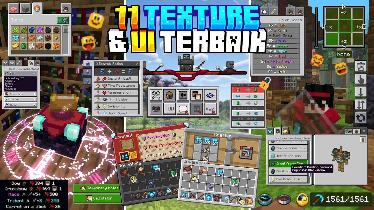 11 texture & UI Terbaik Untuk Survival 1.21+ Update
