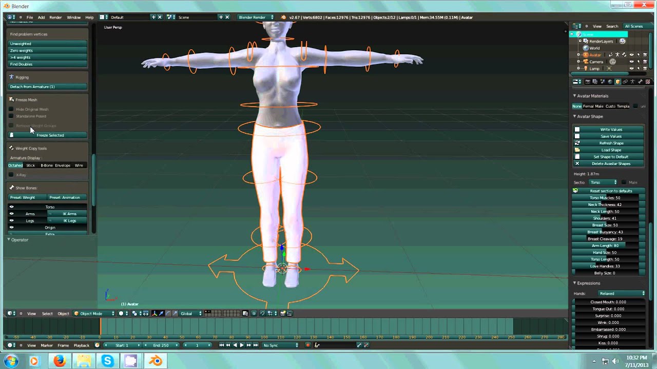 Avastar addon for Blender & Secondlife