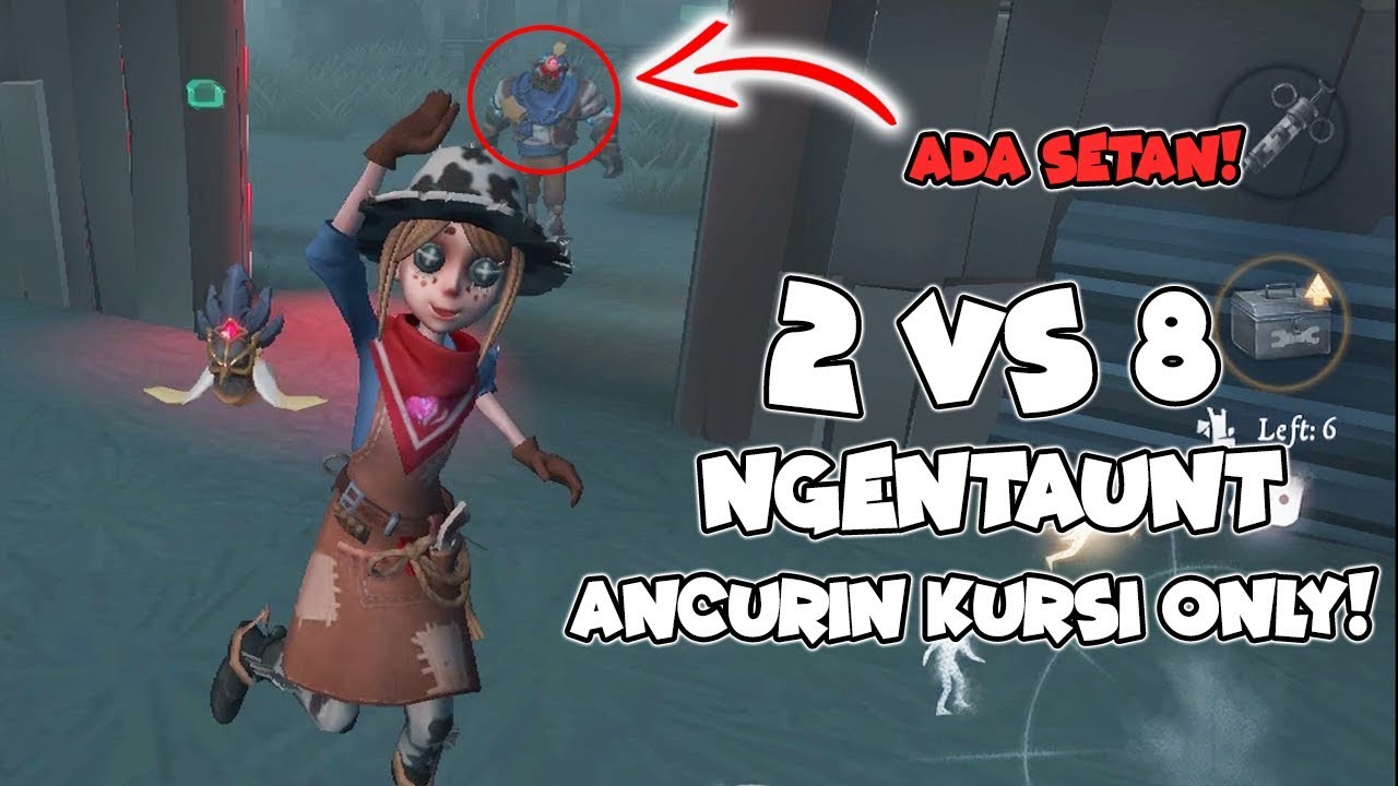 2 VS 8 Challenge! Ngancurin KURSI ONLY & NgeTAUNT HUNTER! - Identity V
