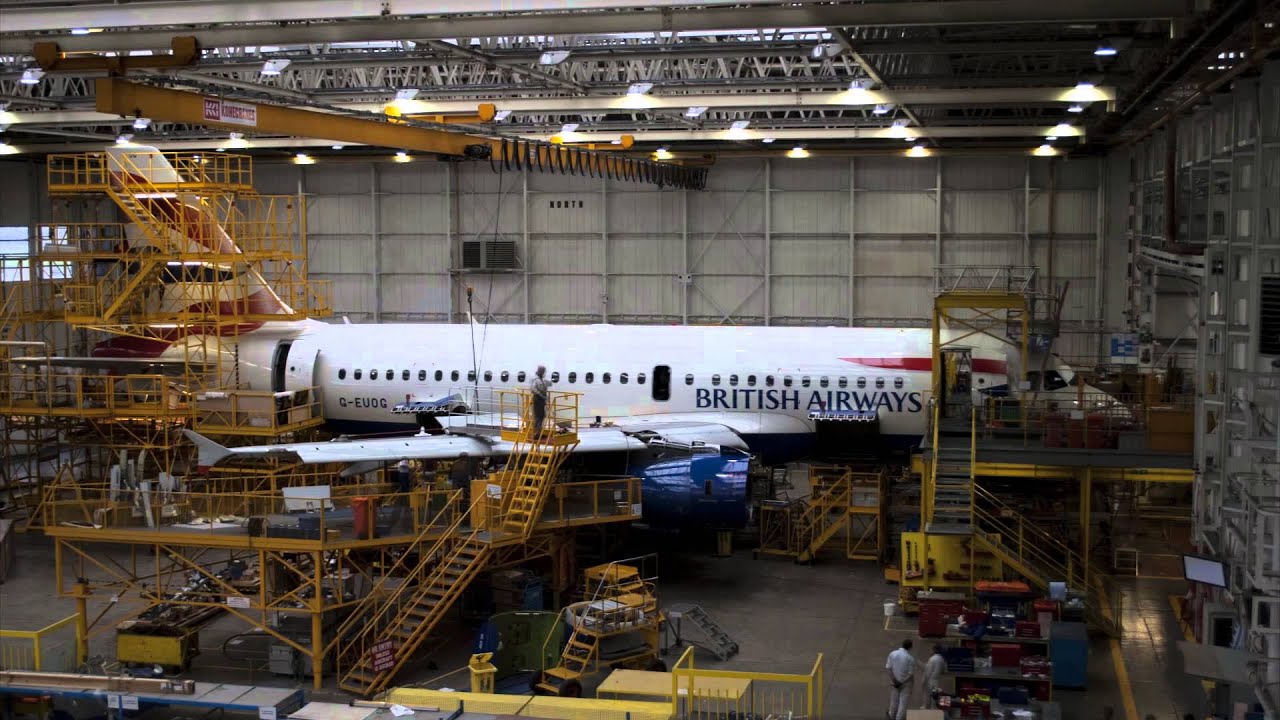 British Airways Maintenance Glasgow: Time Lapse A319 C-Check