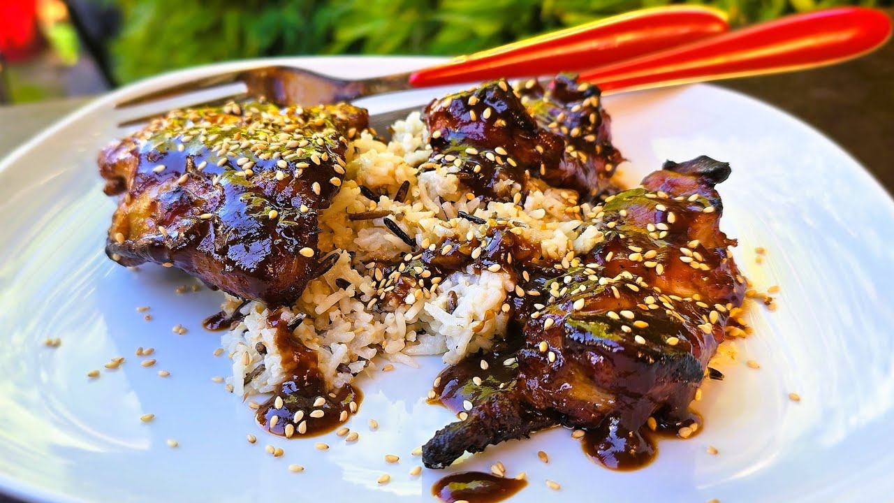 Huli Huli Chicken mit Kokosreis, einfach sensationell.
