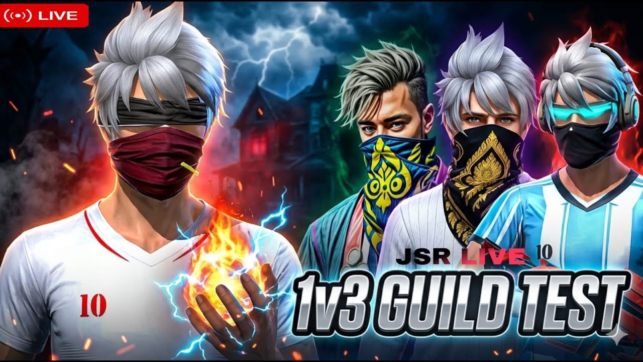 FREE FIRE LIVE 🔴 Custom Room + Guild Test | 1v3 Challenge | JSR LIVE