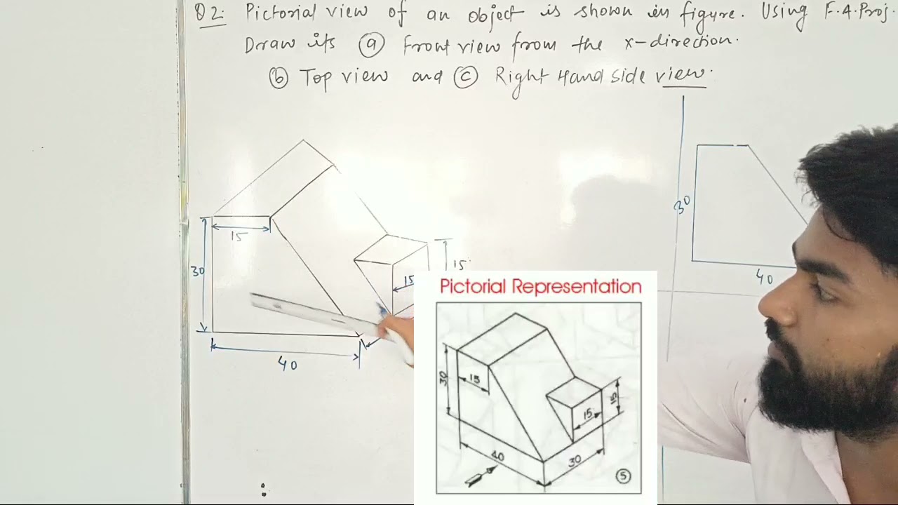 ORTHOGRAPHIC PROJECTION PROBLEM-2 | ENGINEERING DRAWING | SBTE BIHAR POLYTECHNIC