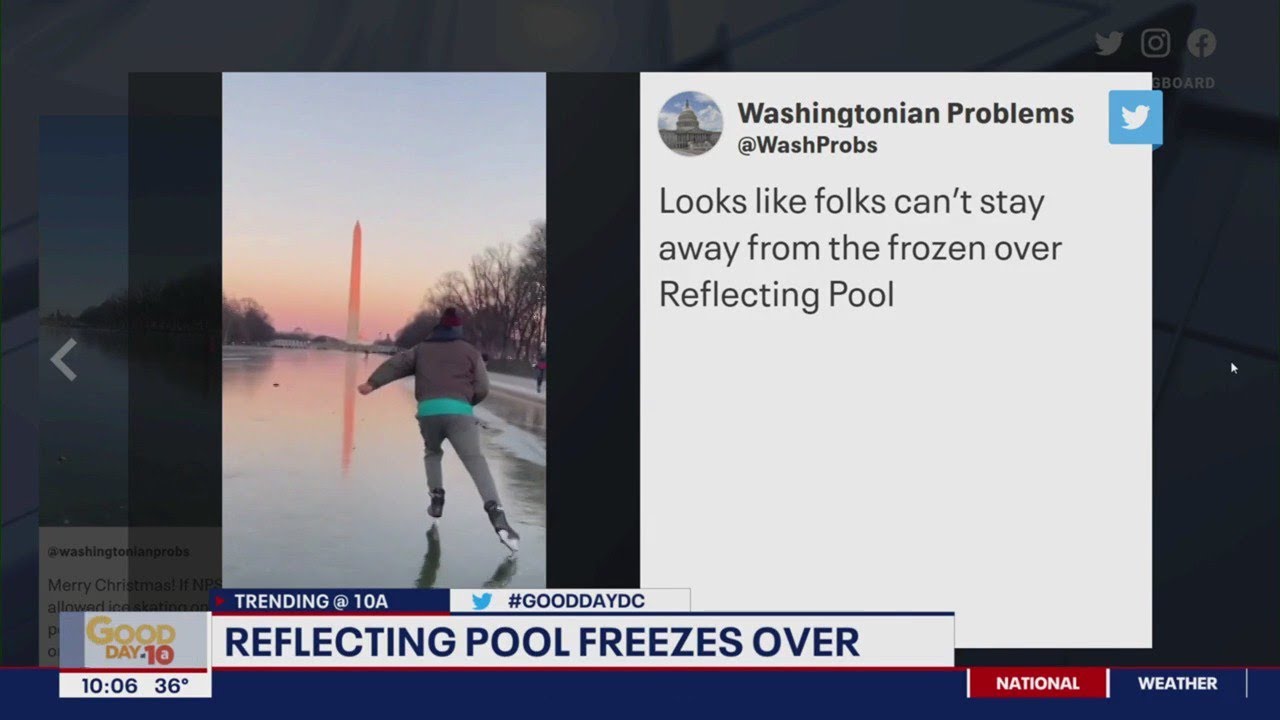 Skaters venture onto frozen Reflecting Pool | FOX 5 DC