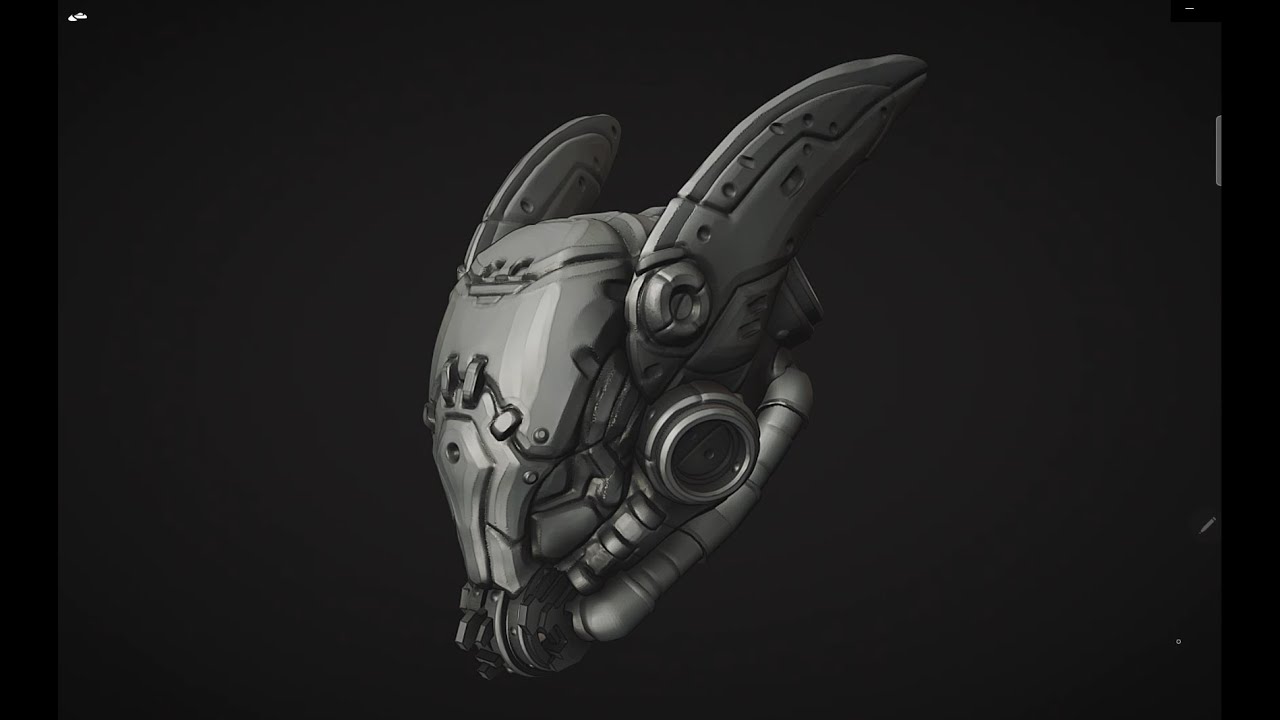 Nomad Sculpt - Learning Hardsurface Helmet Mecha timelapse