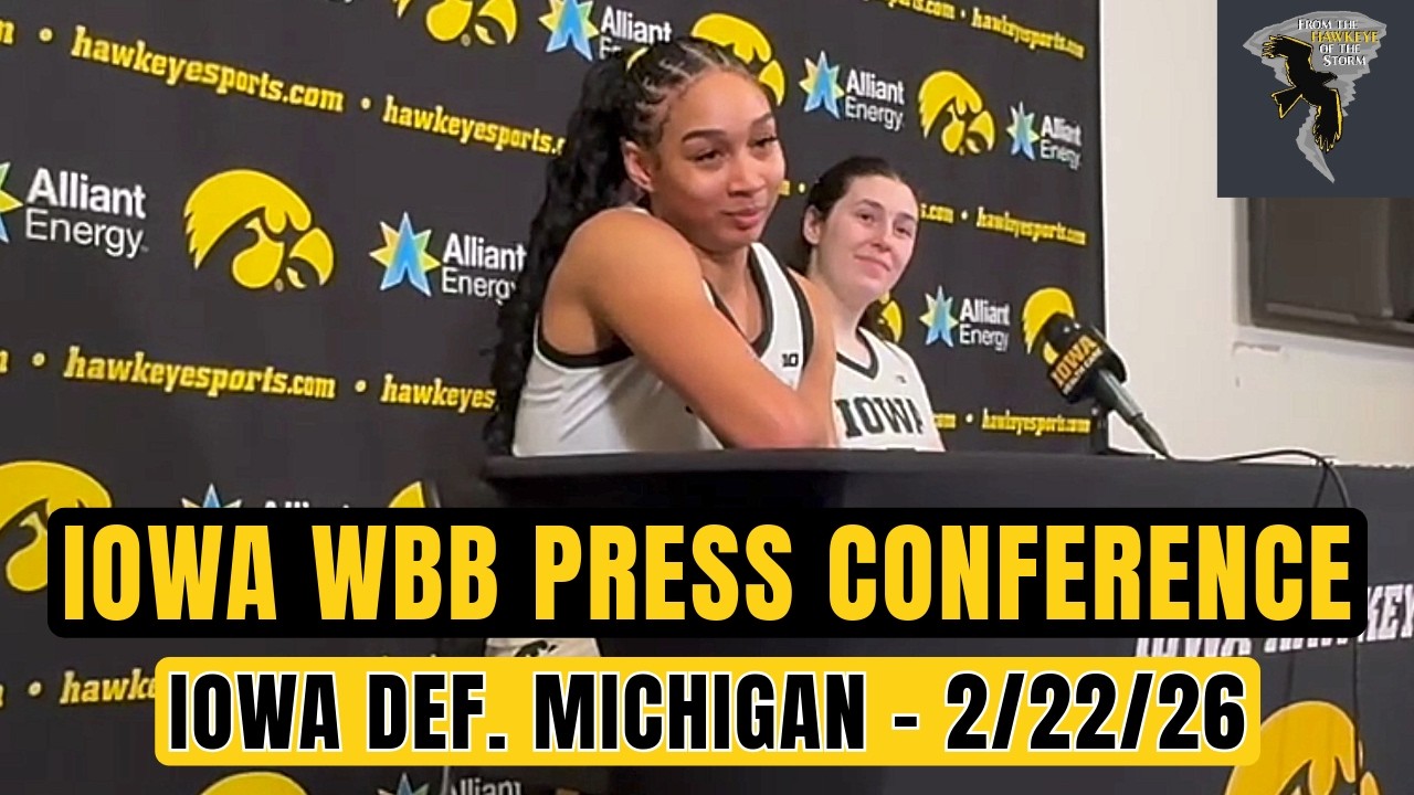 POSTGAME PRESSER: Ava Heiden, Hannah Stuelke talk DOMINANT upset win over #6 Michigan | Iowa WBB