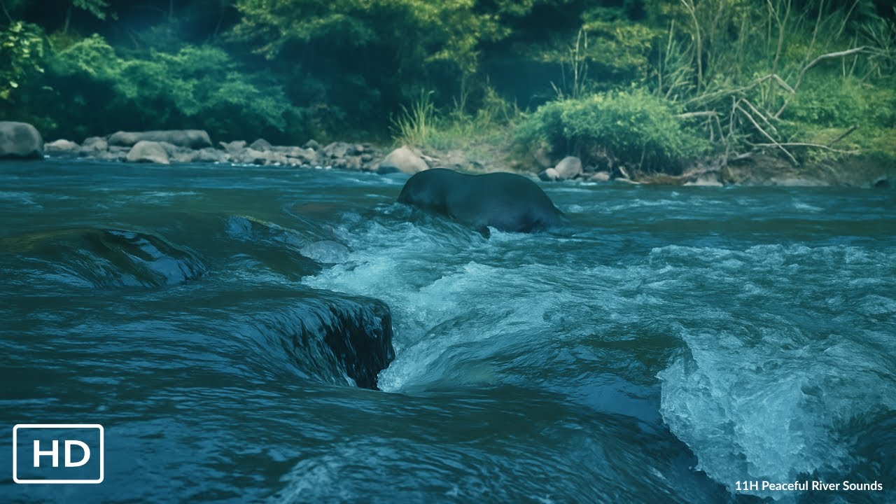 Real Flowing River – Night Relaxation
