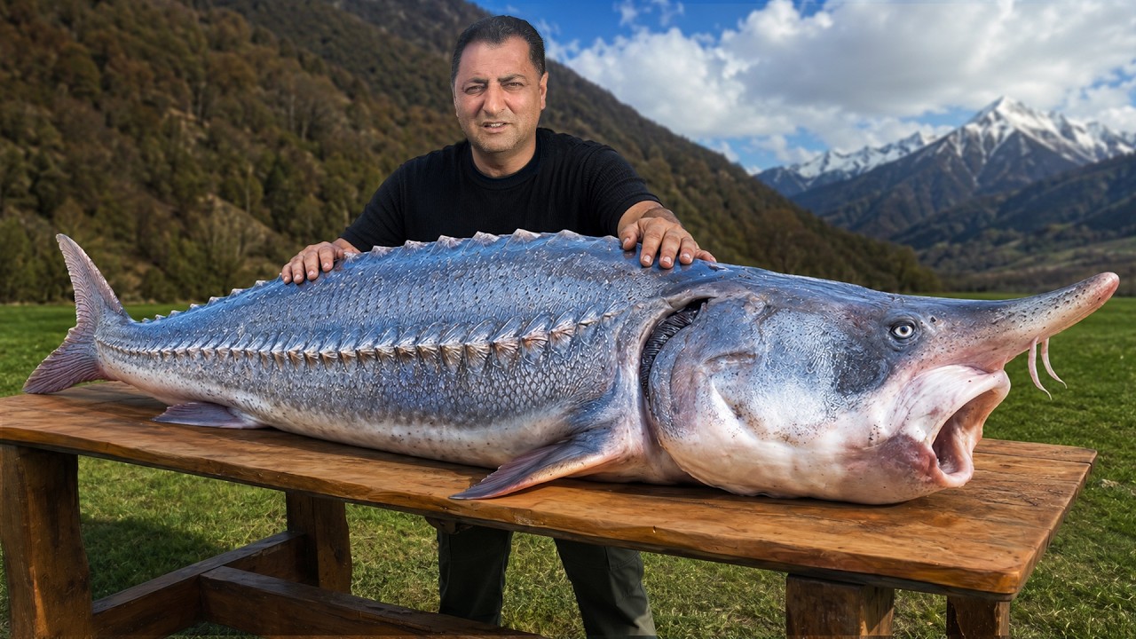 Cooking A Massive Beluga Sturgeon In A Mountain Village!