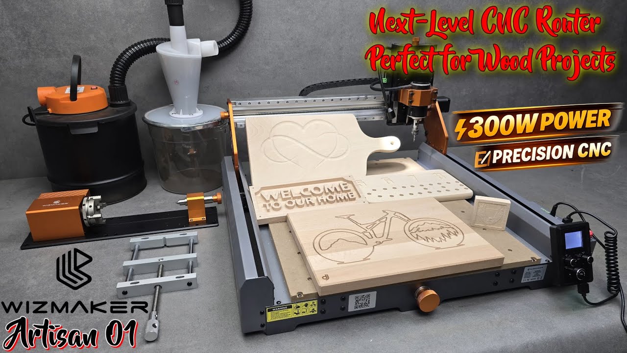WizMaker Artisan 01 The Ultimate 300W Desktop CNC for Makers! Precision, Durability, and Ease of Use