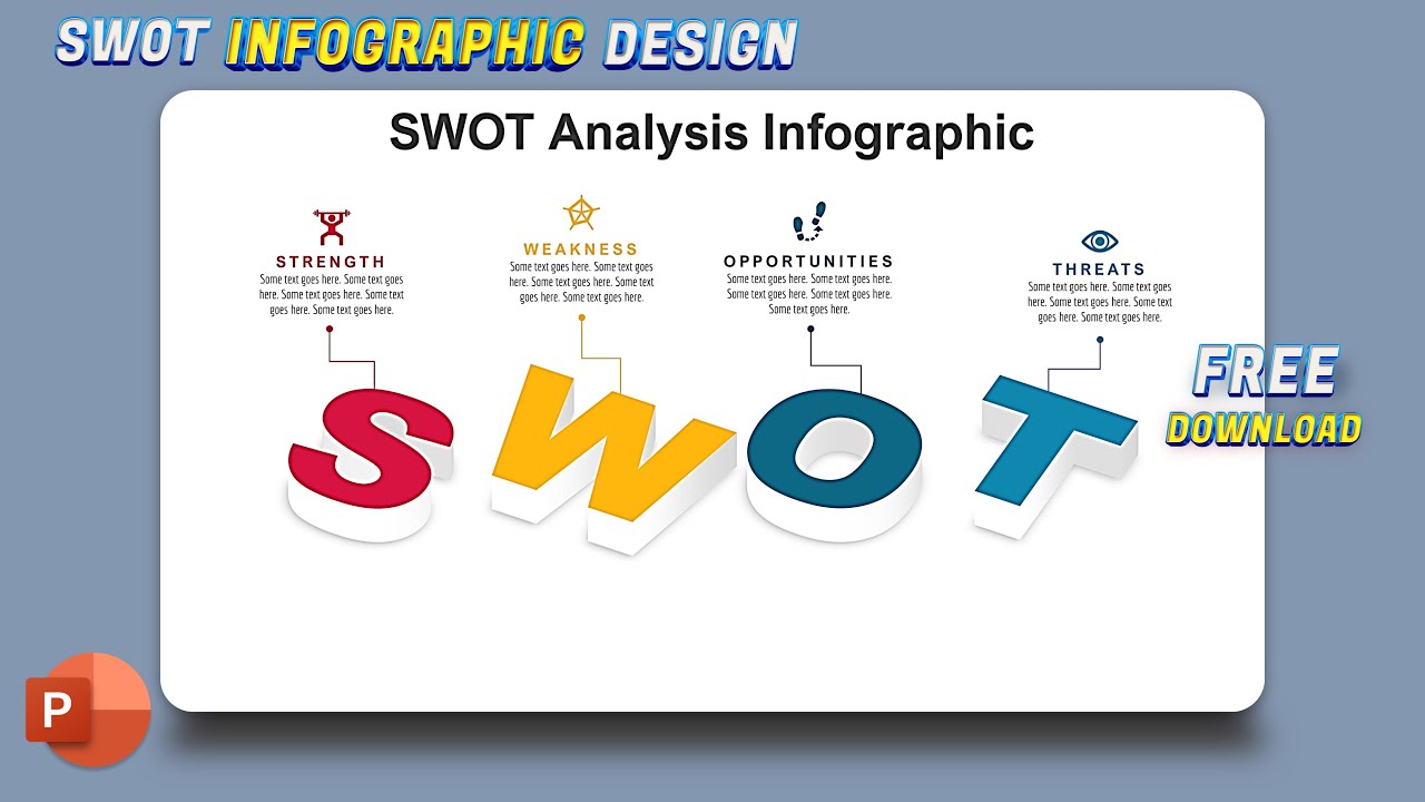 84.PowerPoint Tutorial SWOT Analysis 3D Template | #swot, #3ddesign