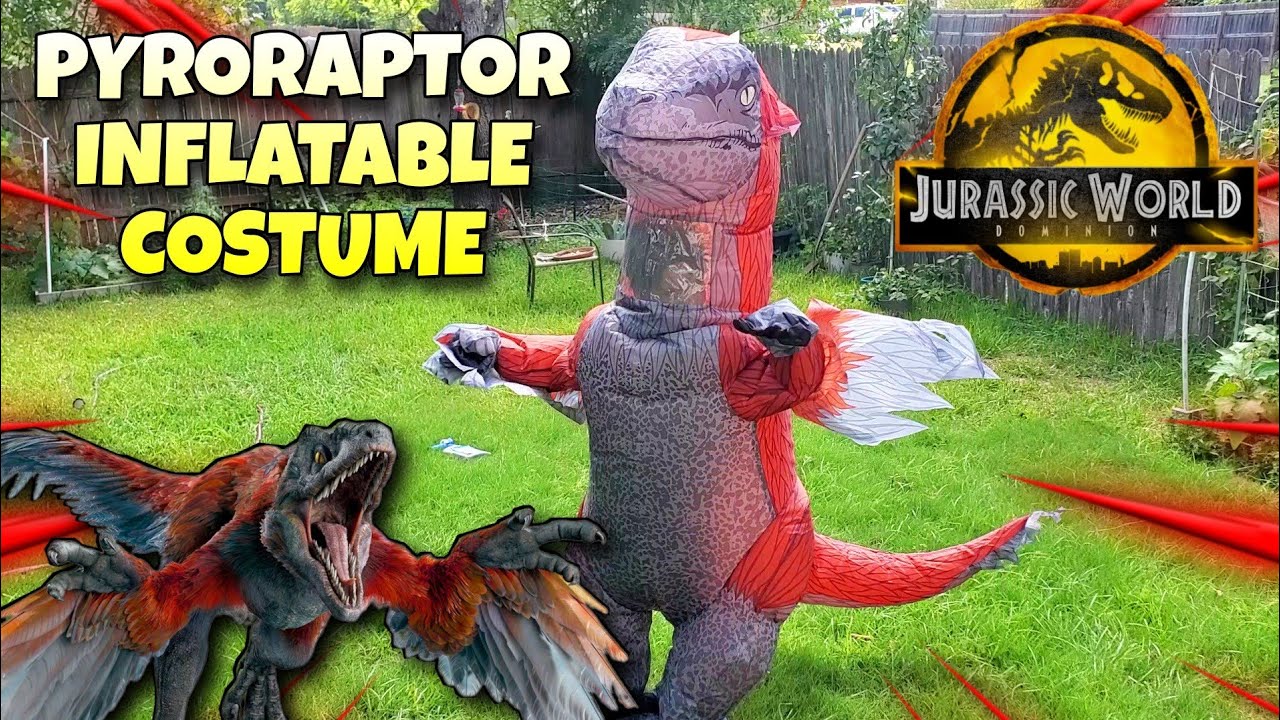 Примерка надувного костюма JW Pyroraptor на Хэллоуин. Обзор Walmart. Мир Юрского периода. Доминио...