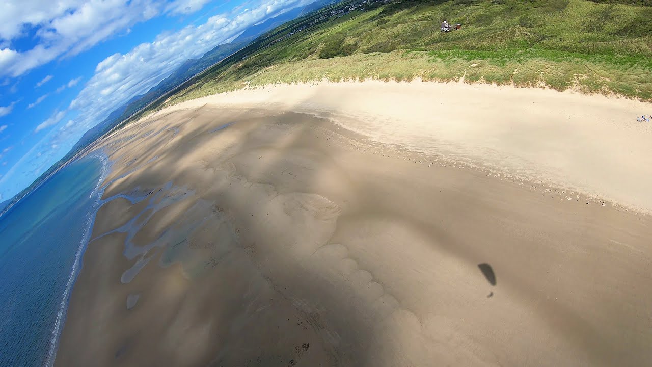 Landing on the beautiful Harlech Beach in North Wales.