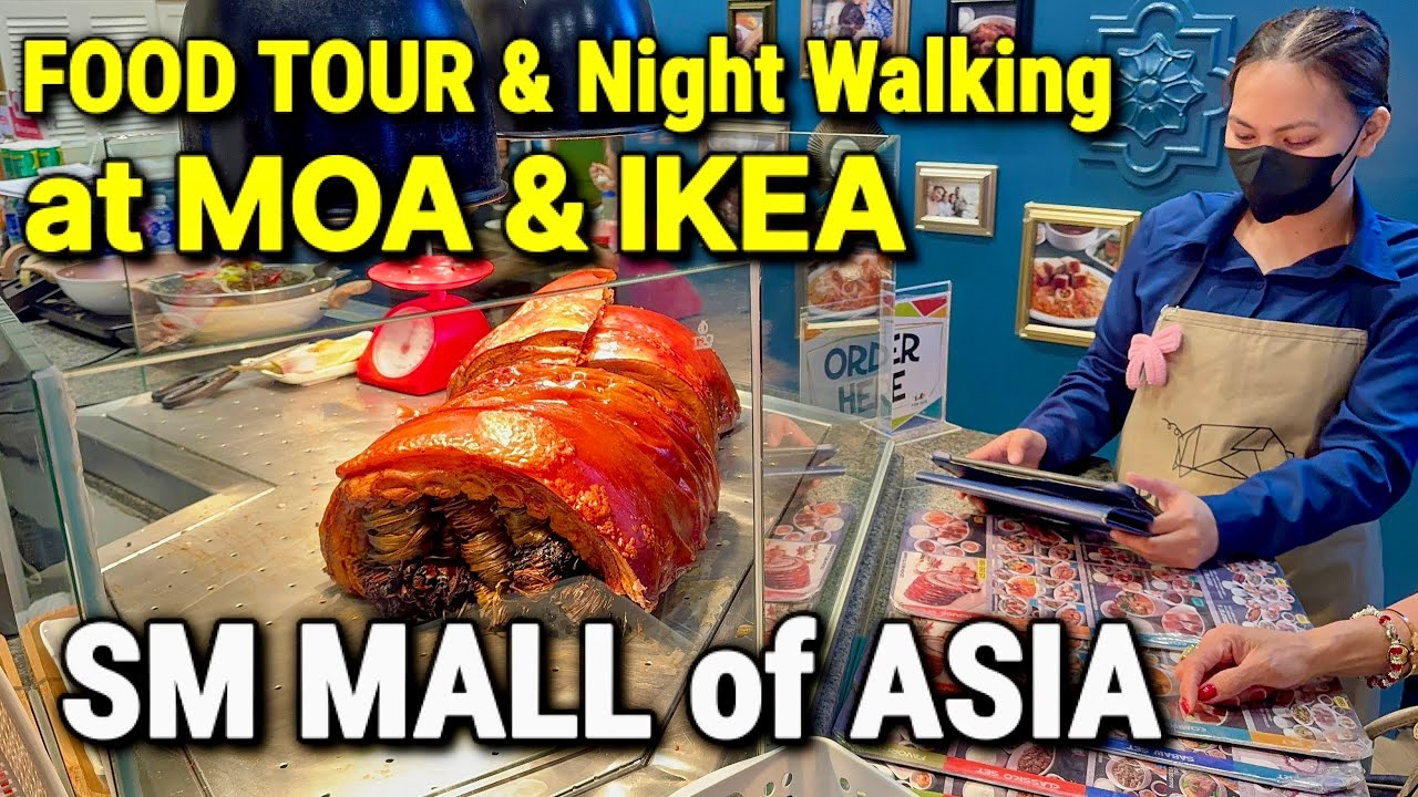 Philipines 🇵🇭 FOOD TOUR at SM MALL of ASIA & IKEA STORE | Streets Foods & Night Walking Tour!