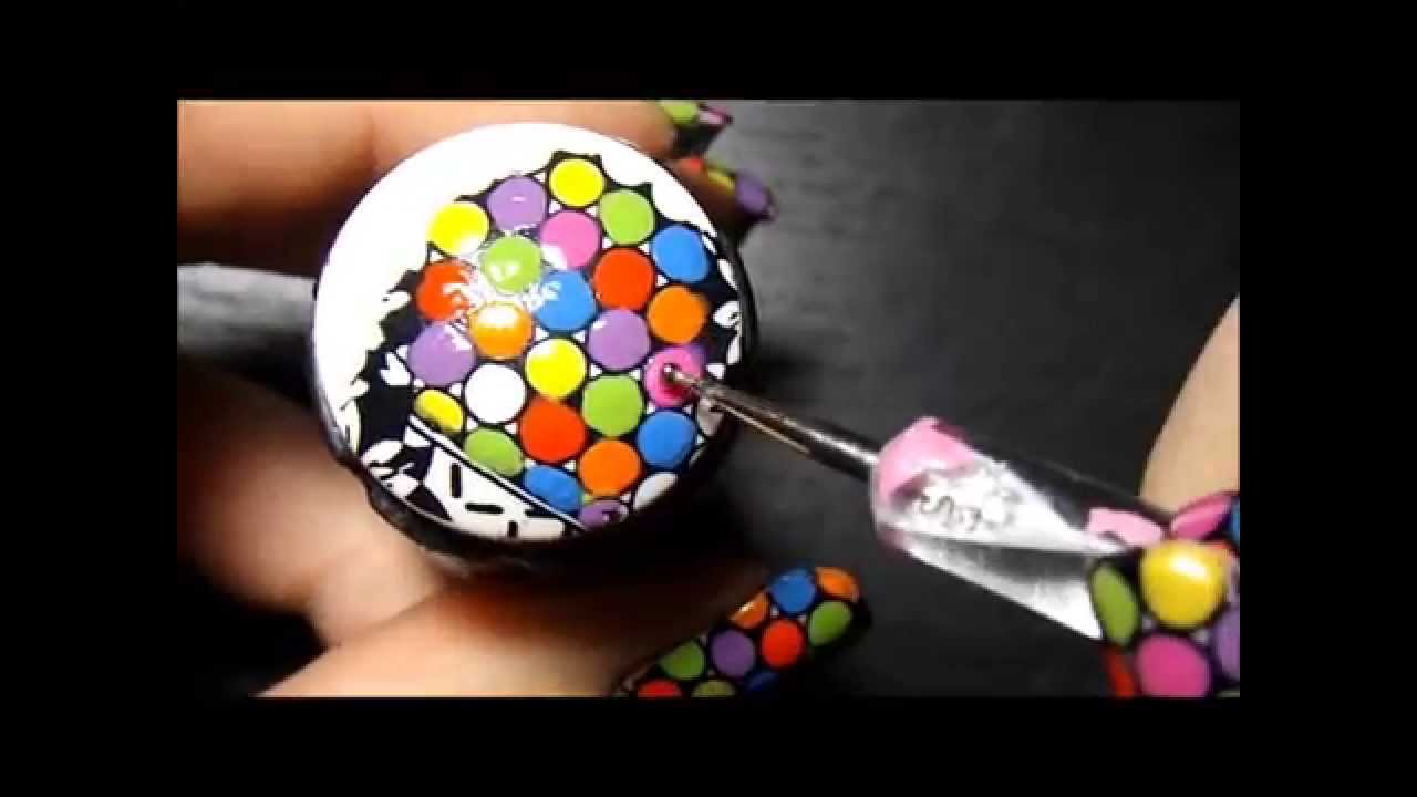 Colorful Rainbow Dots! Advance Nail Stamping Technique.