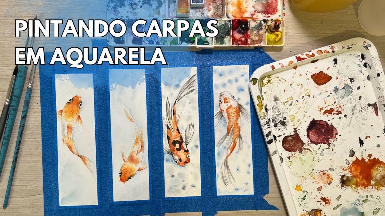 Pintando carpas em aquarela (koi fish in watercolor tutorial)