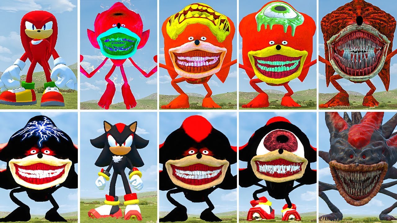 NEW ALL SONIC RED VS SONIC KNUCKLES TAPES VS NEW SONIC SHADOW VS SONIC SHADOW TAPE5 IN GARRY'S MOD!!