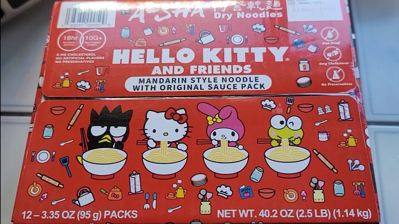 Costco Sale Item Review A-Sha Hello Kitty and Friends Mandarin Style Noodle with Original Sauce Pack