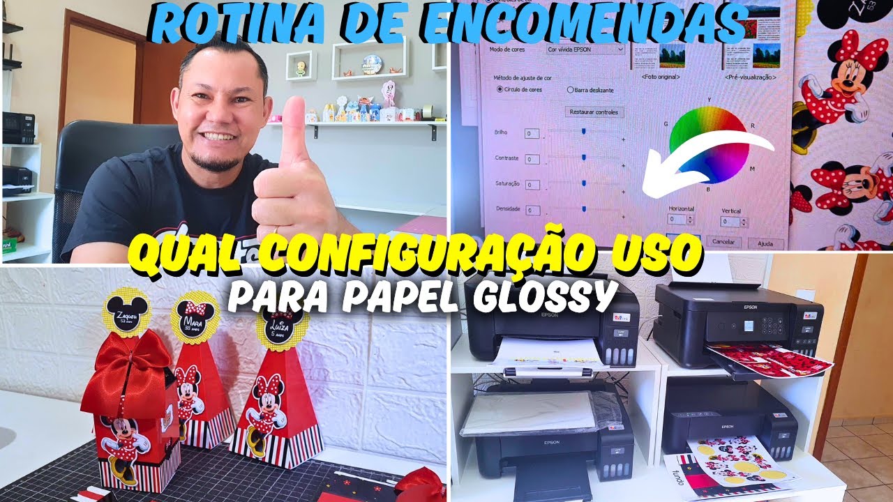 Configuração de Impressão no Papel Glossy - Rotina de Encomendas com Papelaria Personalizada