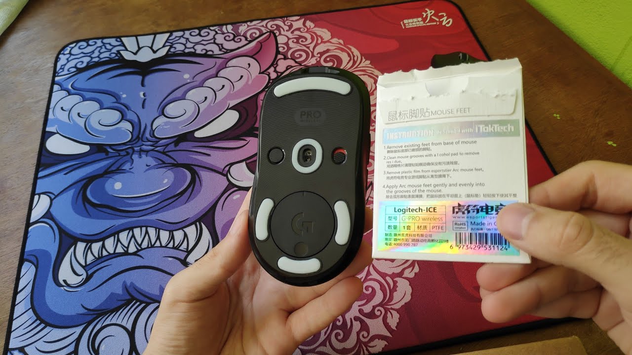 Melhorando o Mouse Logitech g Pro - Tiger ice Feet um dos melhores do mercado