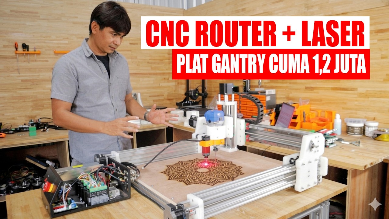 Cara Merakit Mesin CNC Router + Laser Hybrid | Kuat, Presisi, & Torsi Tinggi