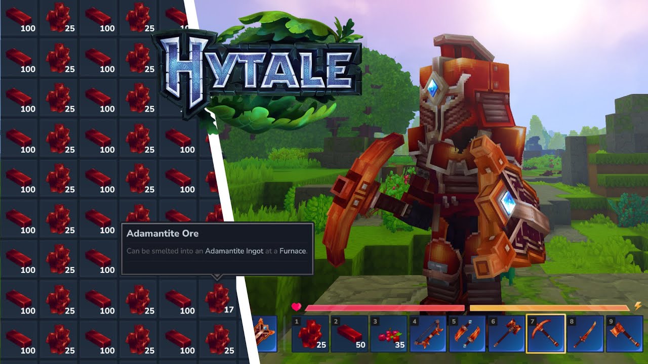 A Simple Adamantite Mining Strategy in Hytale  (you get Stacks)