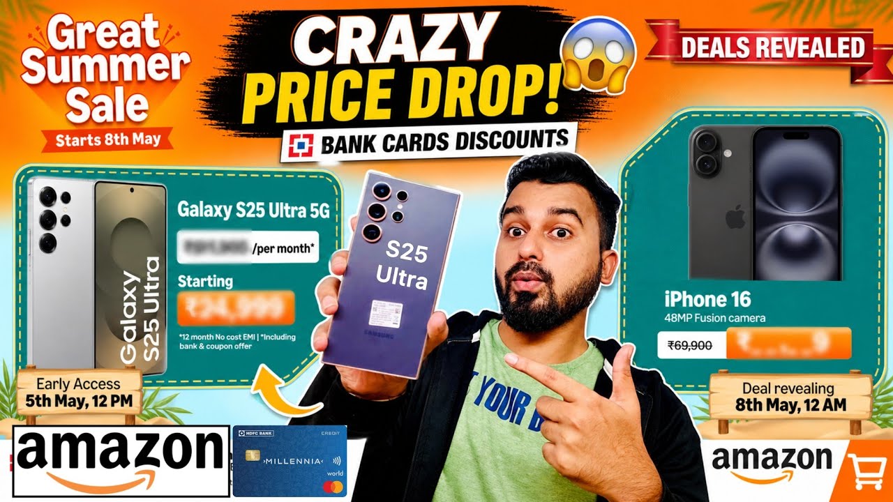 Amazon Summer Sale is Live😍Samsung S25 Ultra at 90K😍 iPhone 16 Deal | Banks Cards Offers
