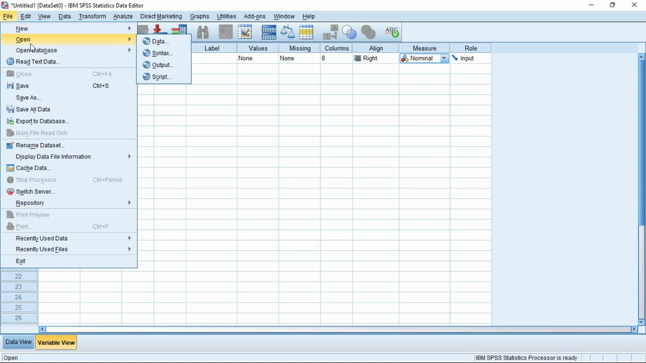 SPSS - Overview of SPSS interface