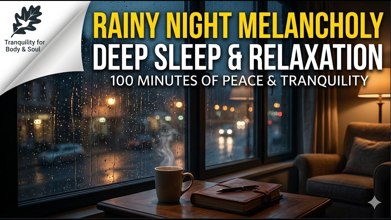 100 Min Rainy Night Melancholy 🌧️ Sad Piano & Rain Sounds | Tranquility for Body & Soul