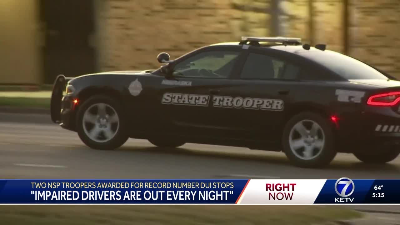 'Impaired drivers are out every night': Two NSP troopers awarded for record number of DUI stops