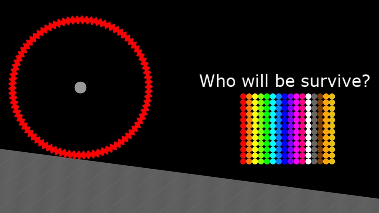 Full Option (Last Stading, Escape Lazer, Monters Circle) Marble Race in Algodoo