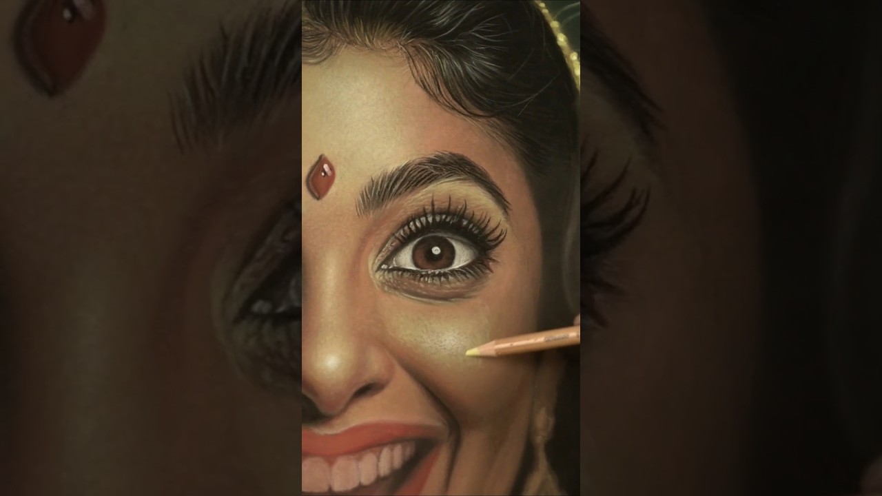 Look at Her Happy in this Realistic Drawing! What Emotions Stir within You? Only Love ❤️ & a Peace 🌸