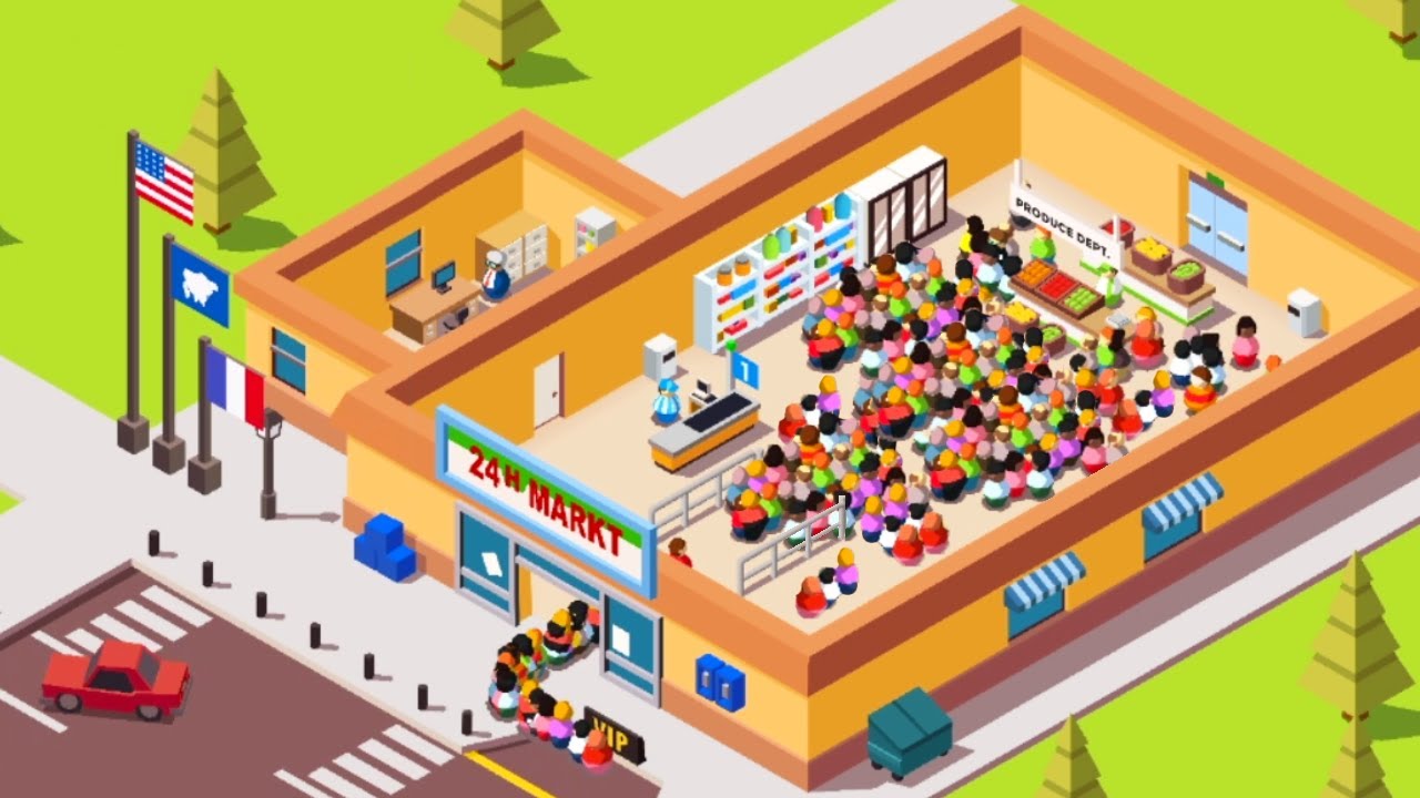 so my store is crowded... (Idle Supermarket Tycoon)