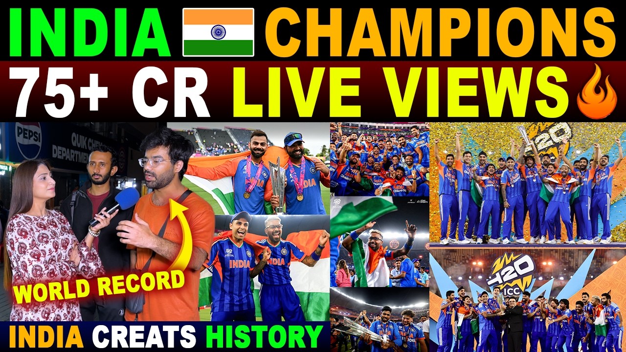 INDIA🇮🇳 CREATES HISTORY WITH 75+ CR LIVE VIEWS🔥| INDIA WON T20 WORLD CUP 2026 | PAK PUBLIC REACTIONS