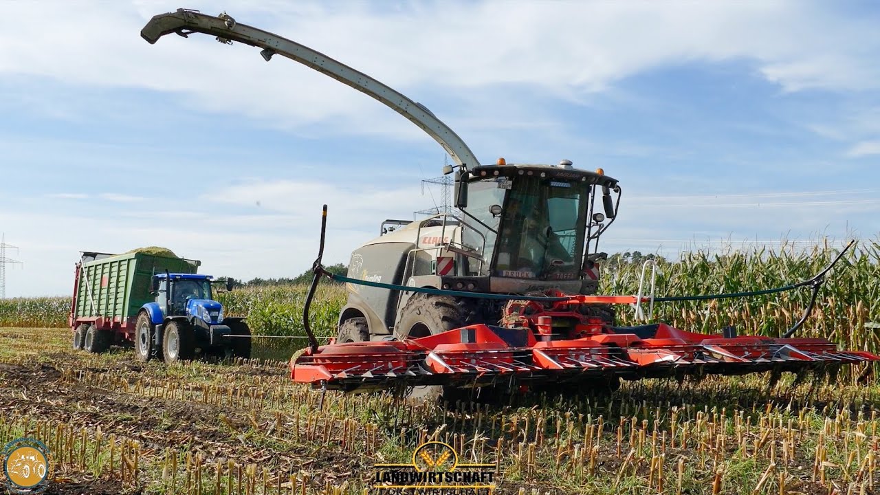 Nasse Umst&auml;nde erschweren die Maisernte beim Lohnunternehmen D&ouml;mling Landwirtschaft Lohn h&auml;ckseln