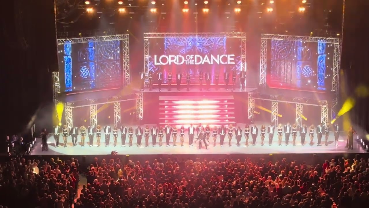 Micheal Flately on stage at Lord of the Dance Dublin, 30 year Celebration.