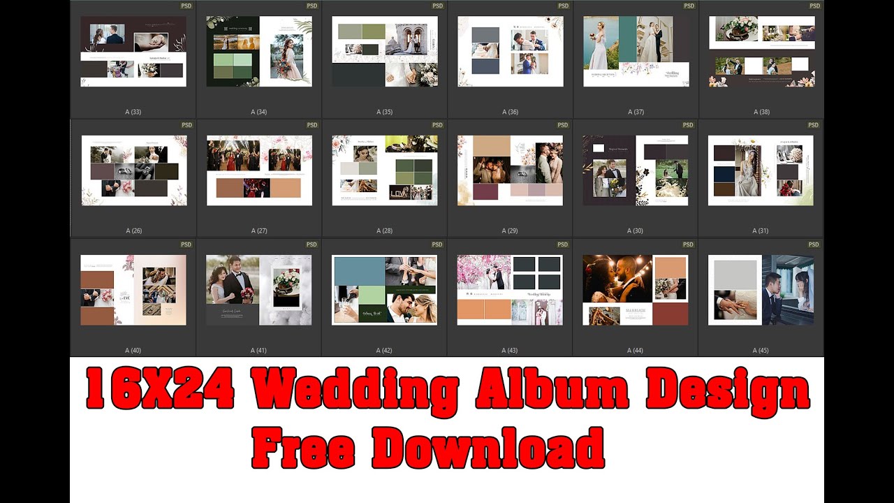 16×24 Wedding Album Design PSD | Free Download II Latest 16×24 Wedding Album Design PSD Free