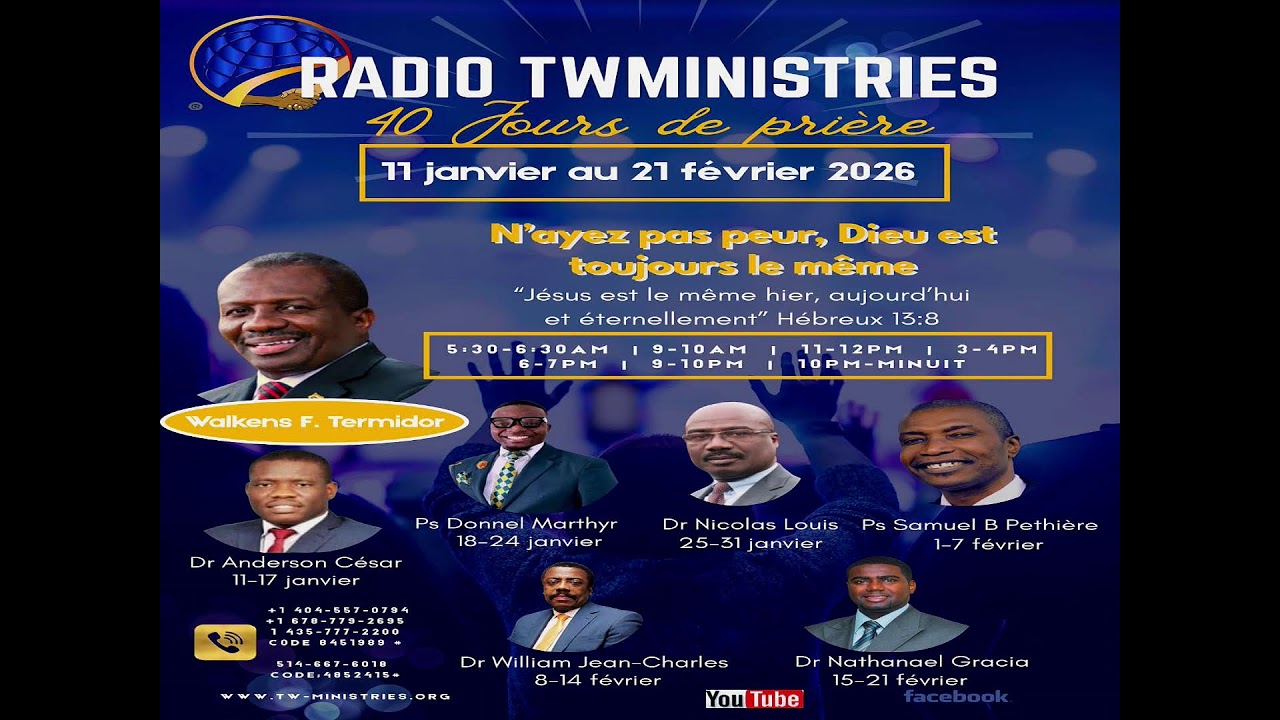 TWM, REVEIL MATINAL/2/1/2026( N'AYEZ PAS PEUR, DIEU EST TOUJOURS LE MEME) 22 JOURS