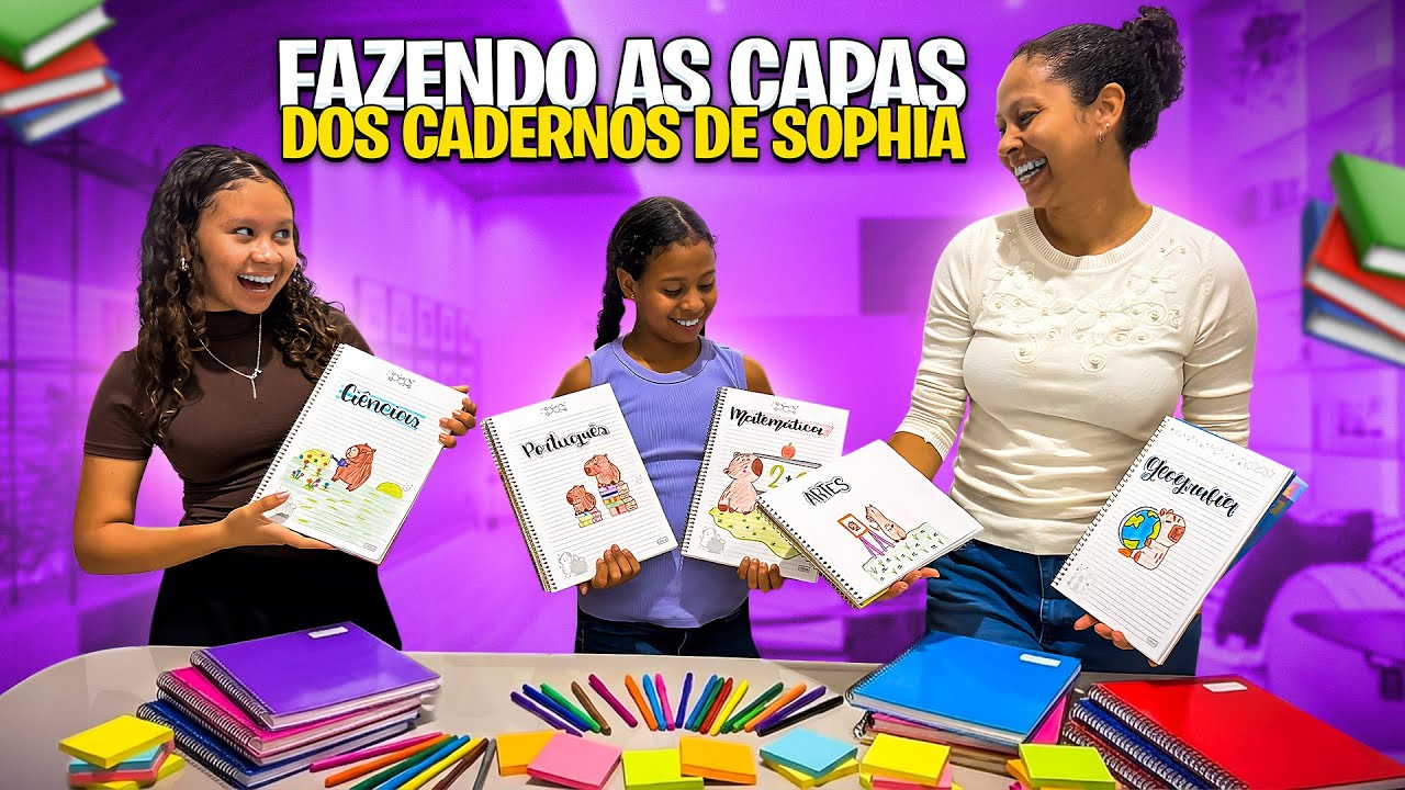 VLOG FAZENDO AS CAPAS DOS CADERNOS DA MINHA FILHA SOPHIA 5* ANO‼️