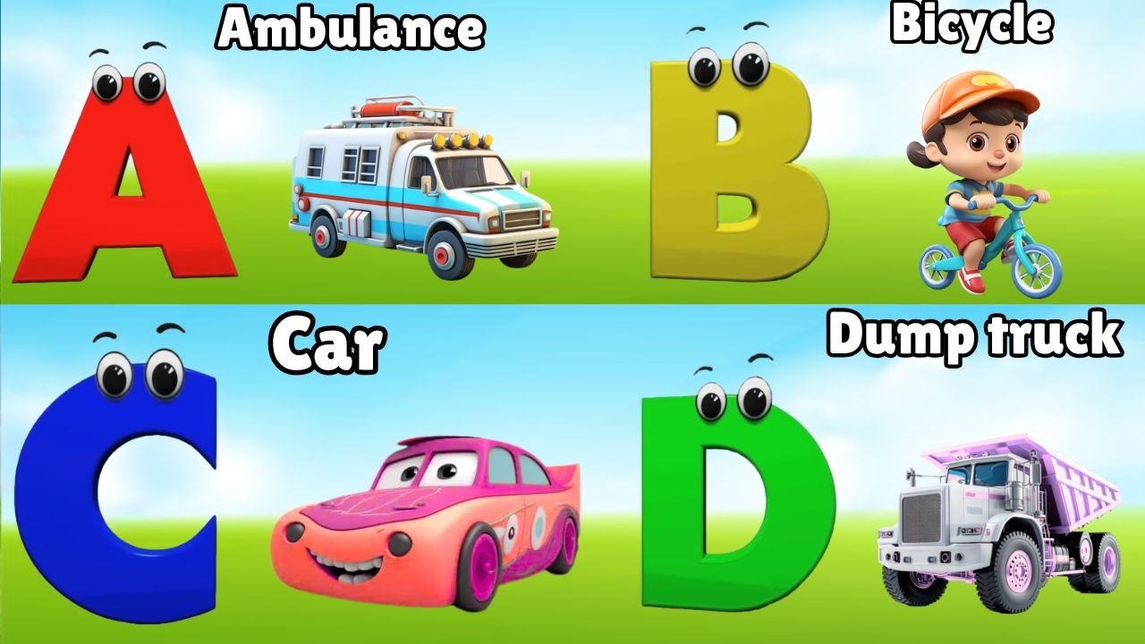 Vehicles Alphabet Song for kids | Vehicle ABC Song | Phonics for Kids | Alphabet Letters, Baby