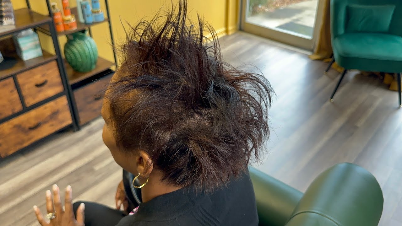 Her hair fell out because of permanent color and relaxer | How to fix damaged hair