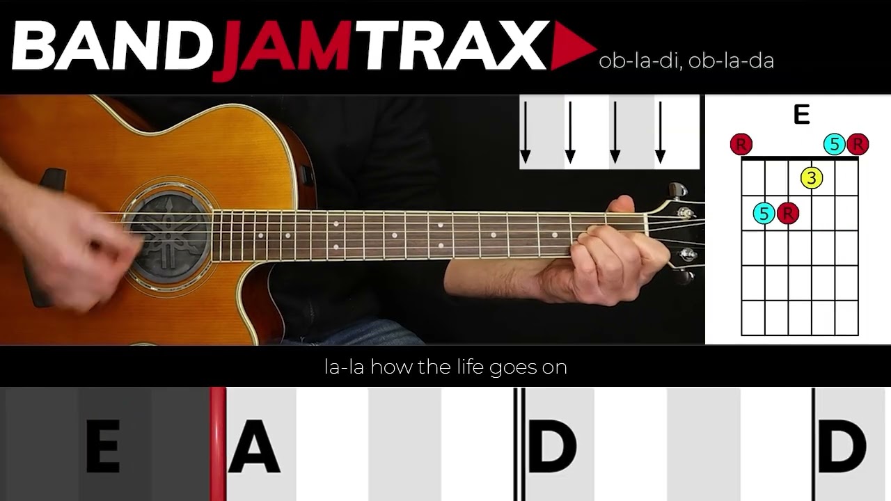 Ob-La-Di, Ob-La-Da - The Beatles | EASY GUITAR LESSON | Scrolling Chords & Lyrics