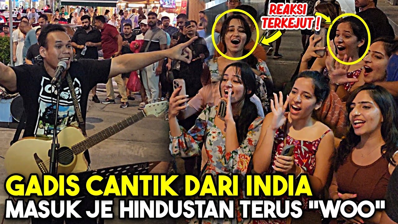 Terkejut gadis cantik dari India persis pelakon Hindustan bila Sentuhan tiba² main lagu Hindi