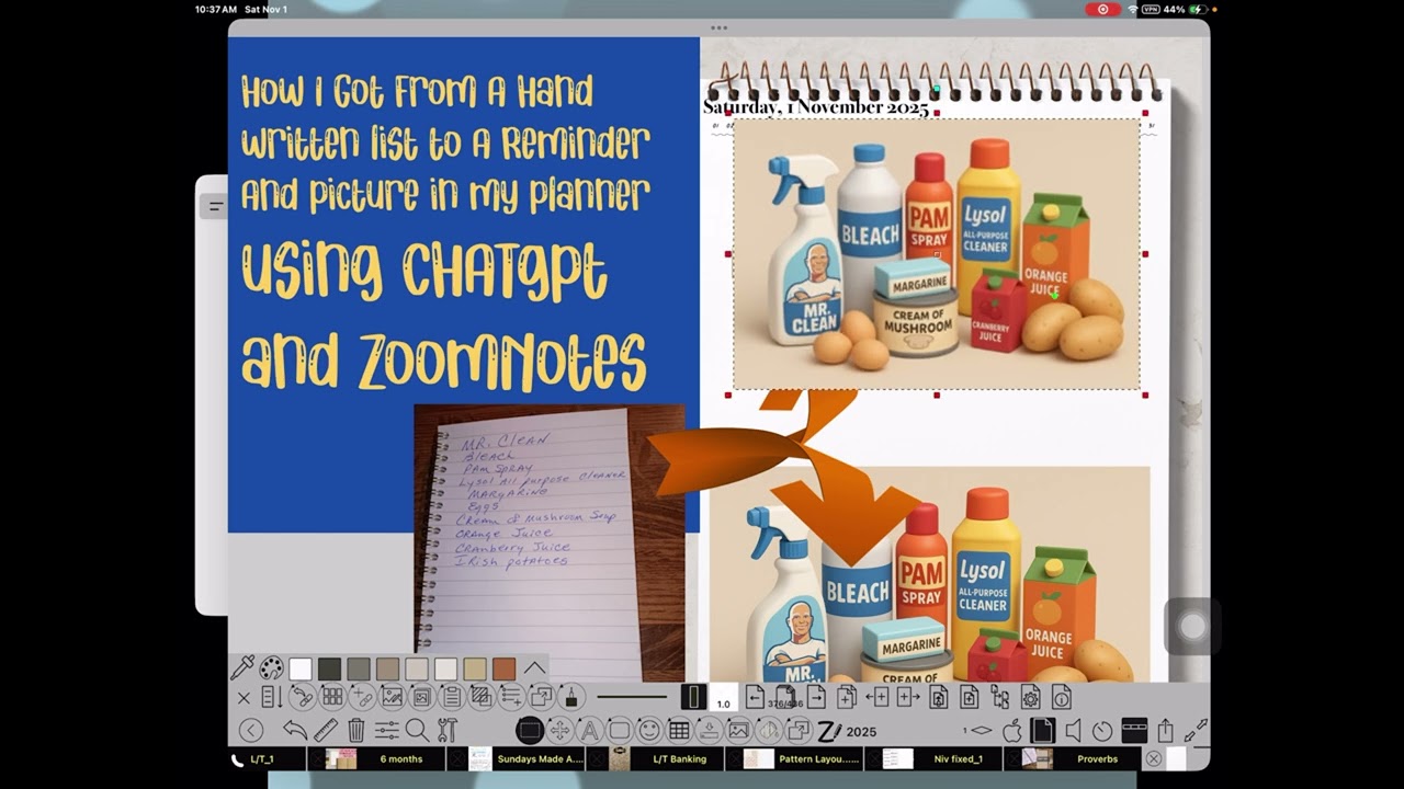 Using ChatGPT and ZoomNotes to Add Images and Reminders to your Planner